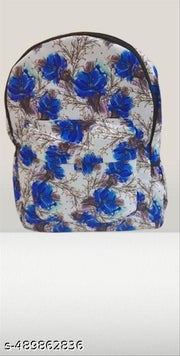 MELVIS (BLUE FLOWER) Backpack School Bag For Travel With Bottle Compartment | Trendy Water Resistant High Storage Bag For Men & Women | Boys & Girls Laptop Printed Backpack For College Gift