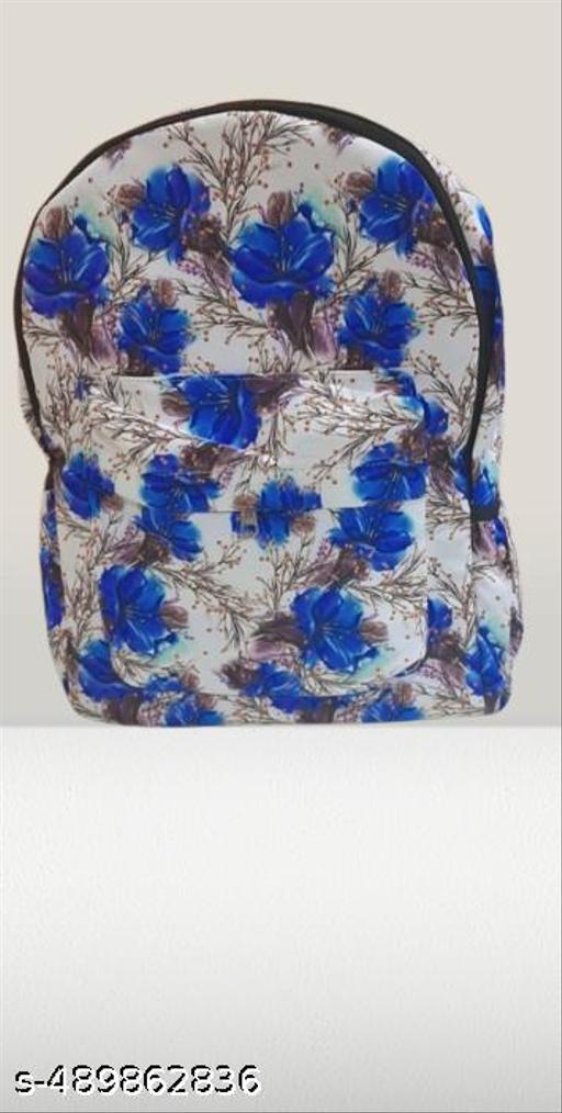 MELVIS (BLUE FLOWER) Backpack School Bag For Travel With Bottle Compartment | Trendy Water Resistant High Storage Bag For Men & Women | Boys & Girls Laptop Printed Backpack For College Gift