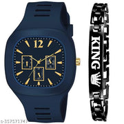 Square Watch with King Bracelet for Boys & Men Watch