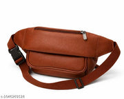 Latest Men Women Leather Waist Pack Travel Bags For Moneyy| Belt| Cards |Mobile| Documents| Kit| Books and Bills Dairy Pouch Cross Side Bag For Men Women .With Belt Stylish Small Luggage Accessories Bag I Waist Bags I Fanny pack.