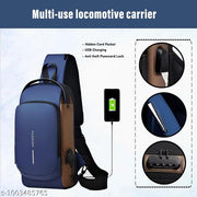 Waterproof Polyester Slim Unisex Crossbody Sling Bag Chest Backpack Men's Shoulder Bag, Leisure Travel Handbag, Hard Shell Anti-Theft Chest Bag