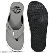 Villaallen Stylish men slippers and flip flop color grey