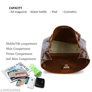 WOB worldofBags-Premium Quality Trending Design Of Chain Handle Croco Handbags and Tote Bag for Women and Girls (Tan)