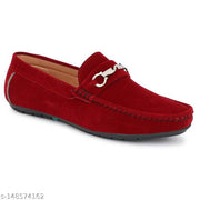 LEE GREEM Men's Red Velvet Slip On Comfortable and Stylish Loafers