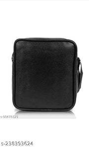 Leather Black Office/Travel Casual Crossbody Bag For Men