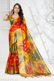NEW FANCY ORGANZA SAREE  MULTY COLOUR SAREE