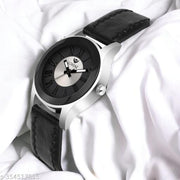 Lorenz Two Tone Dial & Black Leather Strap Watch for Women & Girls | AS-121A