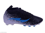 Black Solid Football Shoes For Men