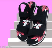 Waypoint Women stylish Comfortable  Fashionable  Flat Sandals For Girl and Women for Coaching, Office & Casual Wear - Black Color Cheapest rate