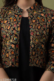 Zyla straight kurta with short jacket.