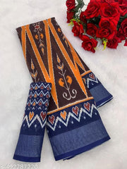 COTTON LILAN DIGITAL PRINT SAREE