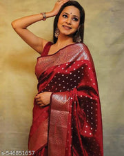 Desultory  Soft Banarasi Silk Saree With Dalliance Blouse Piece