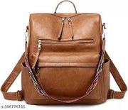 Laptop Backpack Women Backpack Purse Fashion Travel Bag Handbag Ladies Satchel PU Shoulder Bags  (Tan)