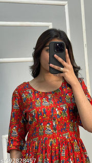 jaipuri famous long anarkali kurti Women printed anarkali kurta Flayered Anarkali kurti Printed RAYON ANARKALI LONG KURTI