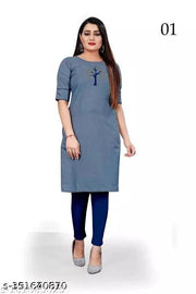 Fancy Festival Doimond  Hot Fix Cotton Kurti Combo-2