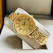 gold Round Metal BD Analog Girls and Women Watch