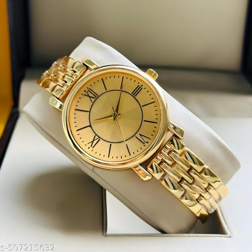 gold Round Metal BD Analog Girls and Women Watch