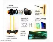 Z3 Bluetooth Neckband Earphones with Mic | Magnetic Wireless Neckband | Deep Bass HD Sound | Type C Fast Charging @17