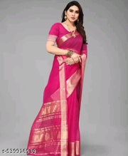Organza Pink Silk Saree