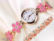 Black & Gold Women Watch For Classy Watch, Unique Watch, Analog Watch Steel Belt Watch, Party Wear Watch, Wedding Watch, (1 Free Rose Gold Bracelet)
