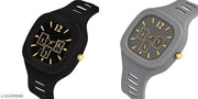 Square Dial Black Blue Grey White Analog Watches with Silicon Strap Stylish ADDI Designer Combo Watch for Mens & Boys