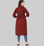 Rayon Kurti for women Gold Foil Print
