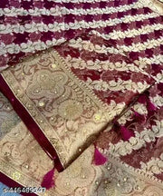 TF Silk House Banarasi Organza Silk Saree Stone Work & Sirwoski Work