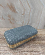 FANCY PARTYWEAR BOX CLUTCH WITH HANDLE SHIMMER SHINING BRIDAL CLUTCH