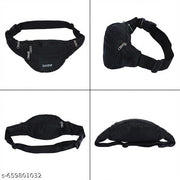 SHIFA Black Waist Bag with Multiple Zipper Pockets Adjustable Belt Lightweight Travel Utility Fanny Pack for Men and Women Daily Use Outdoor Walking Cycling Travel