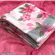 Linen Cotton Digital Printed White Color Saree