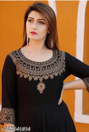 Womens Rayon Printed Anarkali Kurti