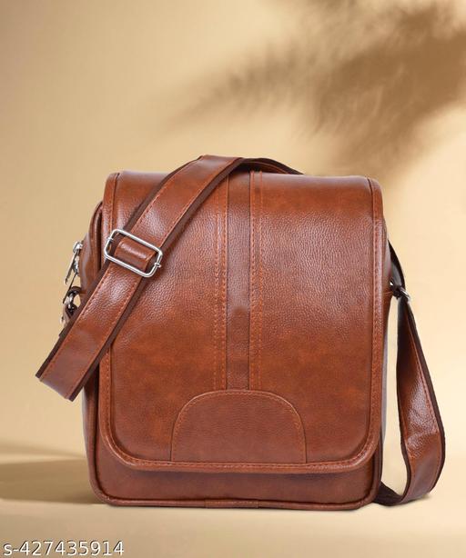 Shade Stylish PU Leather Sling Cross Body Travel Office Messenger One Side Shoulder Bag for Men