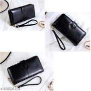 Stealodeal Zipper Wallet PU Leather Clutch Women's Wristlet (Black)