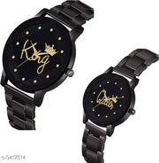 Skylark Crystal-King Queen-Chain-Couple Premium Quality Designer Fashion Analog Watch - For Men & Women