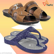 TieFit Men's Stylish Slipper Combo Pack of 2 Slipper, Casual Flip Flop, Slip On for Men's,Thong Flip-Flops
