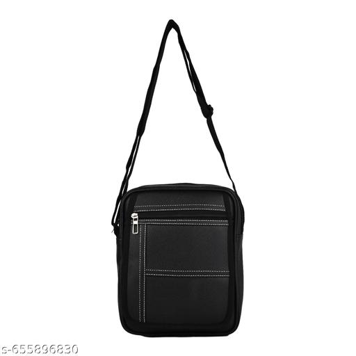 Stylish PU Leather Sling Cross Body Travel Office Business Messenger One Side Shoulder Bag for Men Women