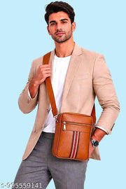 Men's Stylish Cross Body Sling Bag for 10 Inch Tablet | Leather Look Messenger Bag