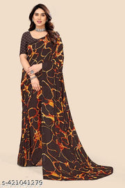 Kanooda Prints Fancy Georgette Saree With Blouse