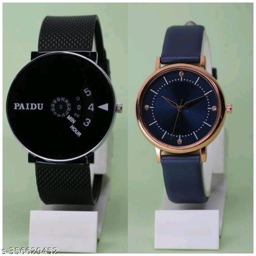Luxury Rishtey Couple Black Analog Watch - For Couple