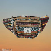 MYRIAD waist hemp bag Multi-Pocket Hemp Fanny Pack: Organize in Style Contemporary Hemp Fanny Pack for Modern Lifestyles Size-(30 x 12 CM)