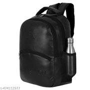 WESTOR-Latest Leather Fashionate Black School Bags Laptop Backpack Waterproof PU Leather Backpacks for Men Women Boys & Girls Backpack