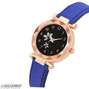 New Dial Leaf Leather Belt Girls Analog Watch