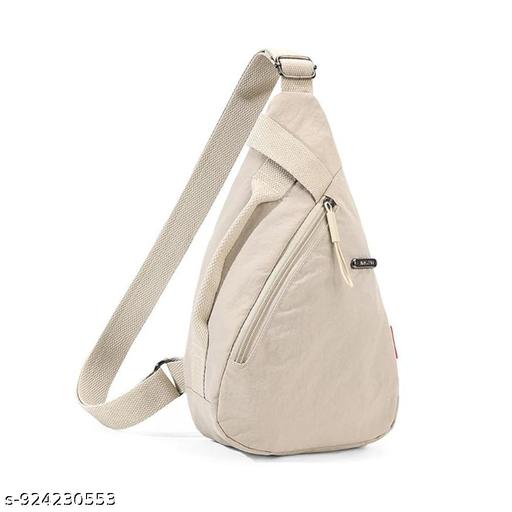 Casual Sling Bag, Shoulder Bag for Men and Women, Lightweight Crossbody Chest Bag, Travel Bag for Daily Commute and Outdoor Activities, Sling Shoulder Bag (Beige)