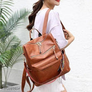 Stylish Suede Leather Anti Theft Women's Fashion Backpack | Sling | Shoulder | Handbag | Ladies Purse | College Bag for Girls | Crossbody |