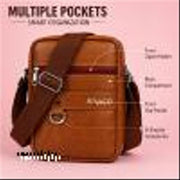 PU Leather Side Bag for Men & Women | Stylish Sling Bag, Crossbody Shoulder Bag | Lightweight Travel & Daily Use Bag