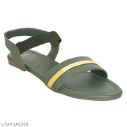 Hike Haven Women Green Flats Sandal