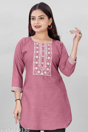 stylelist short kurti with embroidered work