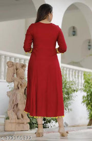 Women Embroidered Rayon Anarkali Kurta