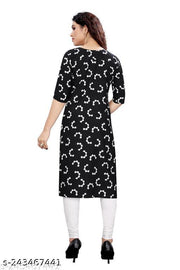 Polyster/Crepe fabric-Women's Multicolor Daily Use Straight Kurti (Pack Of 2 Pcs)