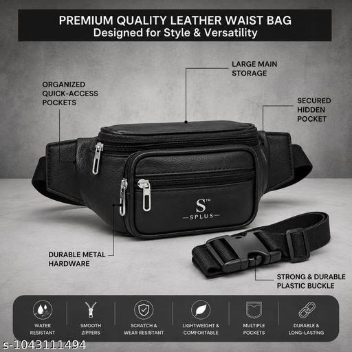 Waist Bag for Men Side Bag for Travel, Sports Waterproof & Adjustable Belt Pouch Fanny Waist Bag